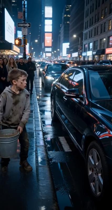 Zonder het te beseffen gooide een kind een emmer vol water over de auto van een van de bekendste en invloedrijkste vrouwen van de stad, maar wat daarna gebeurde schokte de hele straat