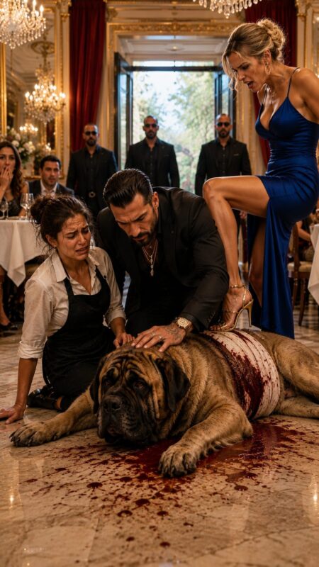 Toen de verloofde van een misdaadbaas een serveerster sloeg omdat ze een enorme hond had gered, begonnen de gasten te lachen… Maar één bevel van de bruidegom schokte iedereen