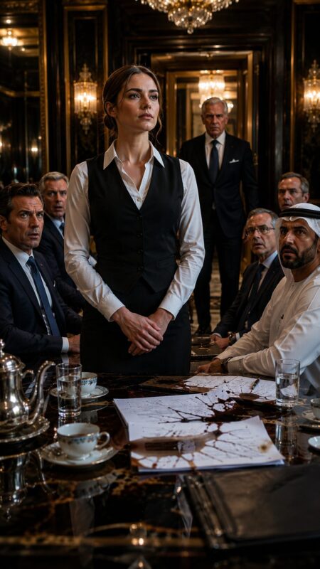 De miljardair vernederde een serveerster omdat ze thee had gemorst… Totdat een onbekende luid één enkele zin uitsprak die iedereen met stomheid sloeg