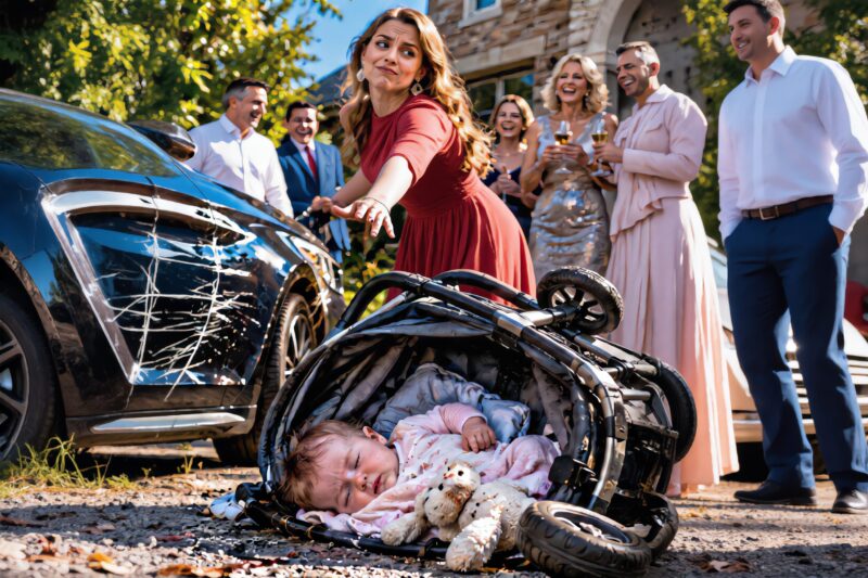Tijdens een familiebijeenkomst rolde de kinderwagen met een meisje van vier maanden een steile weg af, en toen de moeder haar dochter te hulp snelde, beschuldigden de familieleden haar van onzorgvuldigheid — wat er daarna gebeurde, schokte iedereen